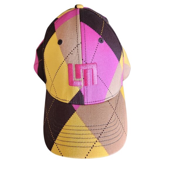 Loudmouth Golf Tango Pink Cupcakes Argyle Adjustable Hat Baseball Cap - Picture 1 of 5